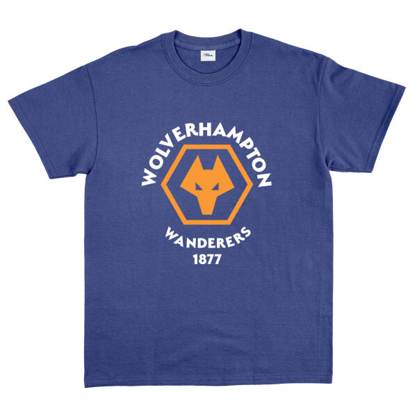 Wolverhampton Wanderers Shield Tişört XL - İndigo Mavisi