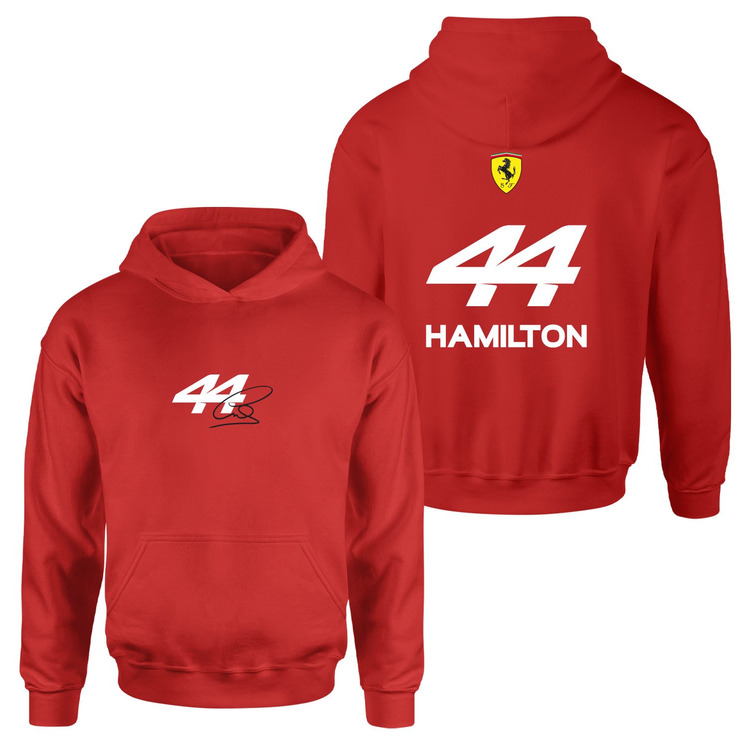 Lewis Hamilton 44 Signature Hoodie XL - Kırmızı