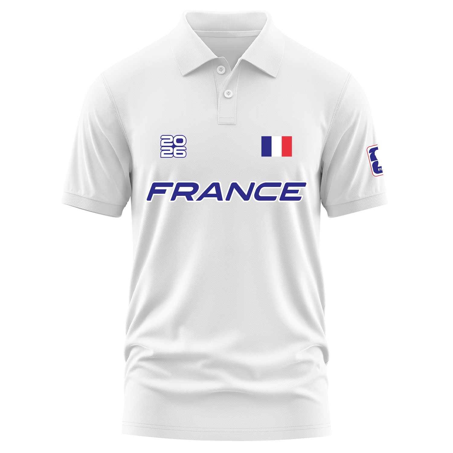 Fransa 2026 Polo Tişört S - Beyaz