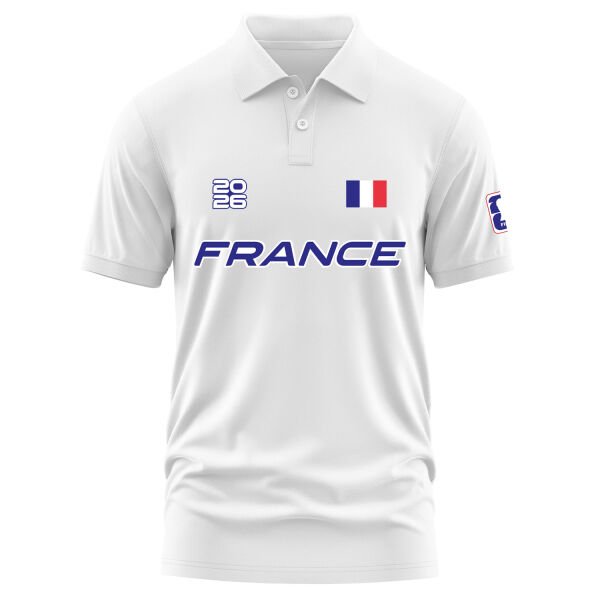 Fransa 2026 Polo Tişört S - Beyaz