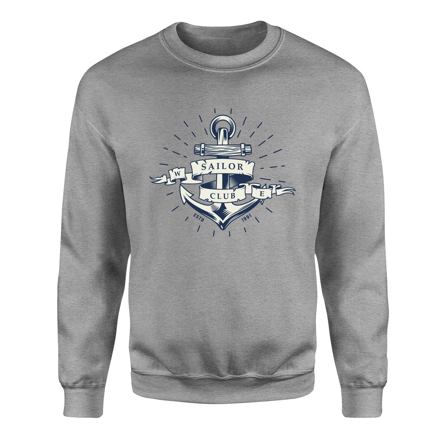 Sailor Club Denizci Tasarımlı Sweatshirt XL - Gri