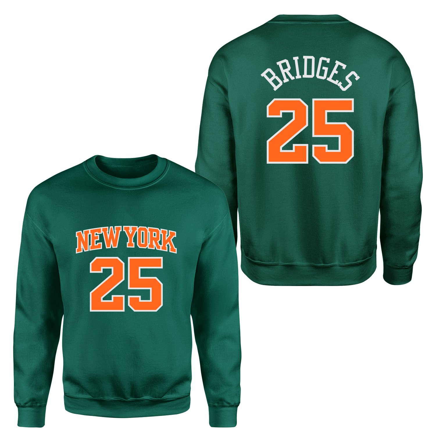 Mikail Bridges 25 New York Jersey Sweatshirt L - Nefti Yeşili