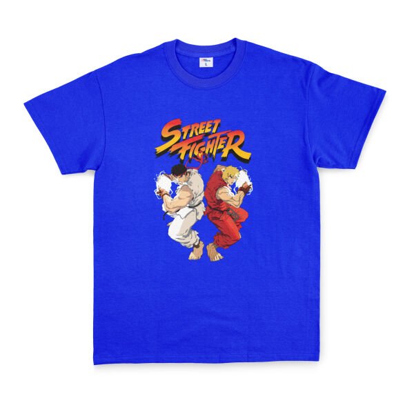 Street Fighter Tişört XXL - Mavi