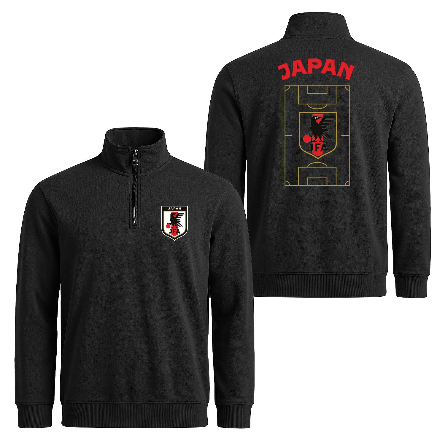 Japonya Dünya Kupası 2026 Yarım Fermuarlı Sweatshirt S - Siyah