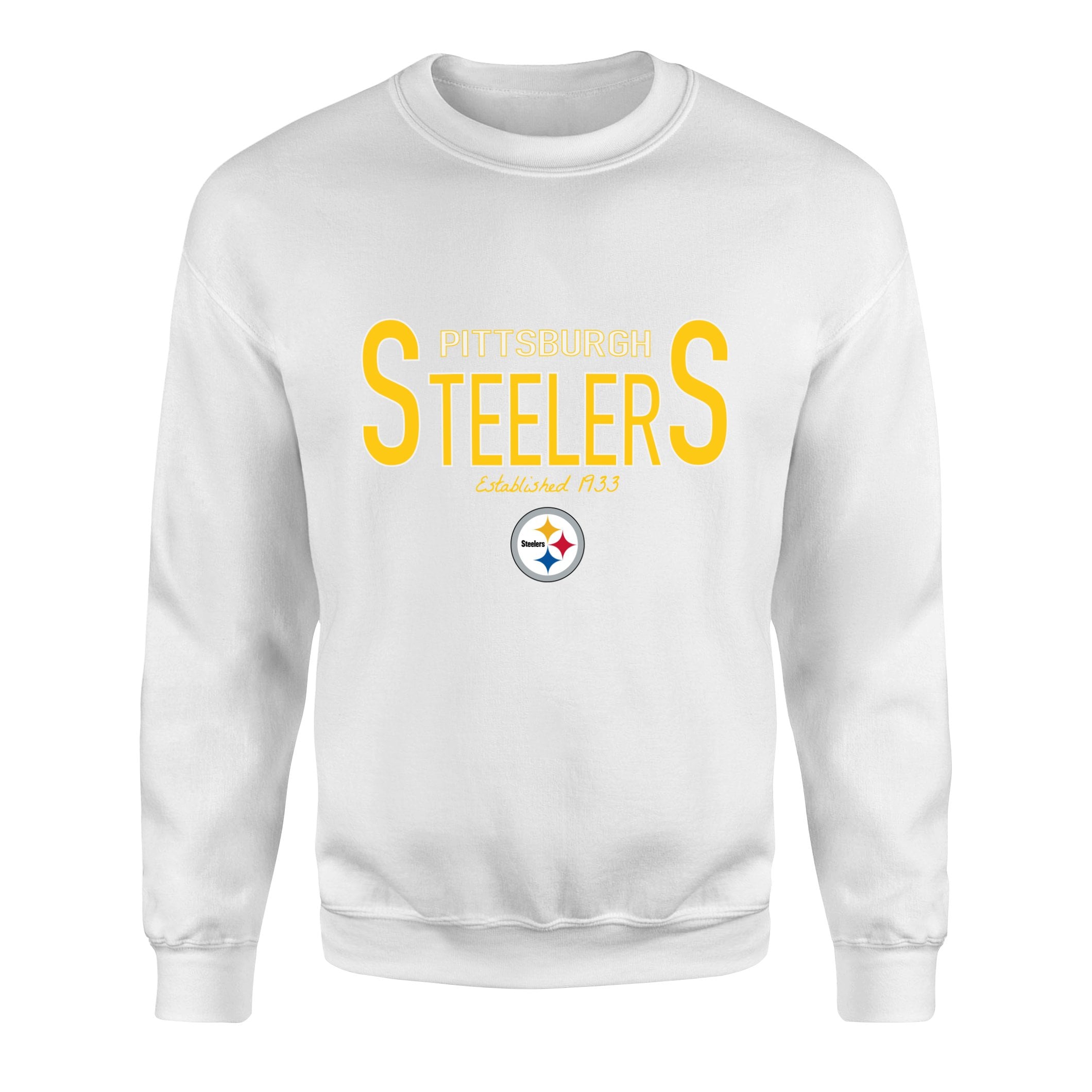 Pittsburgh Steelers Established 1933 Sweatshirt S - Beyaz