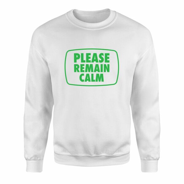 Please Remain Calm | Fallout Sweatshirt M - Beyaz