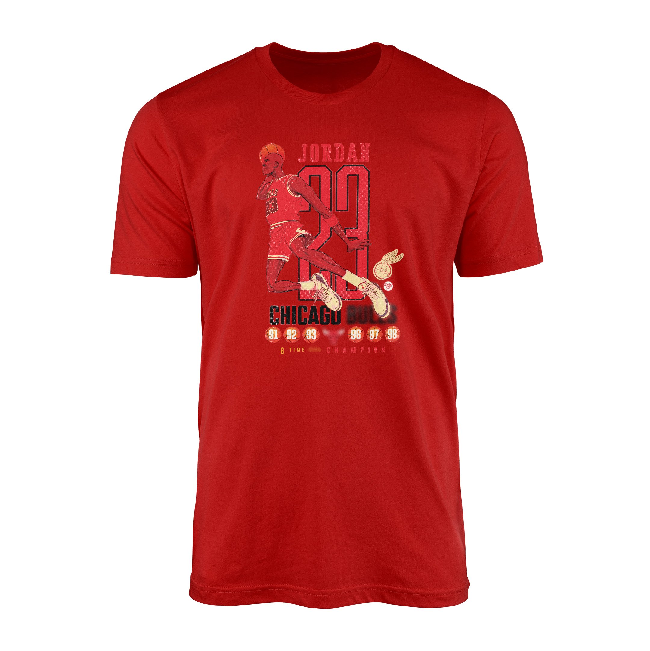 6 Time Champion, Michael ''Air'' Jordan Tişört L - Kırmızı