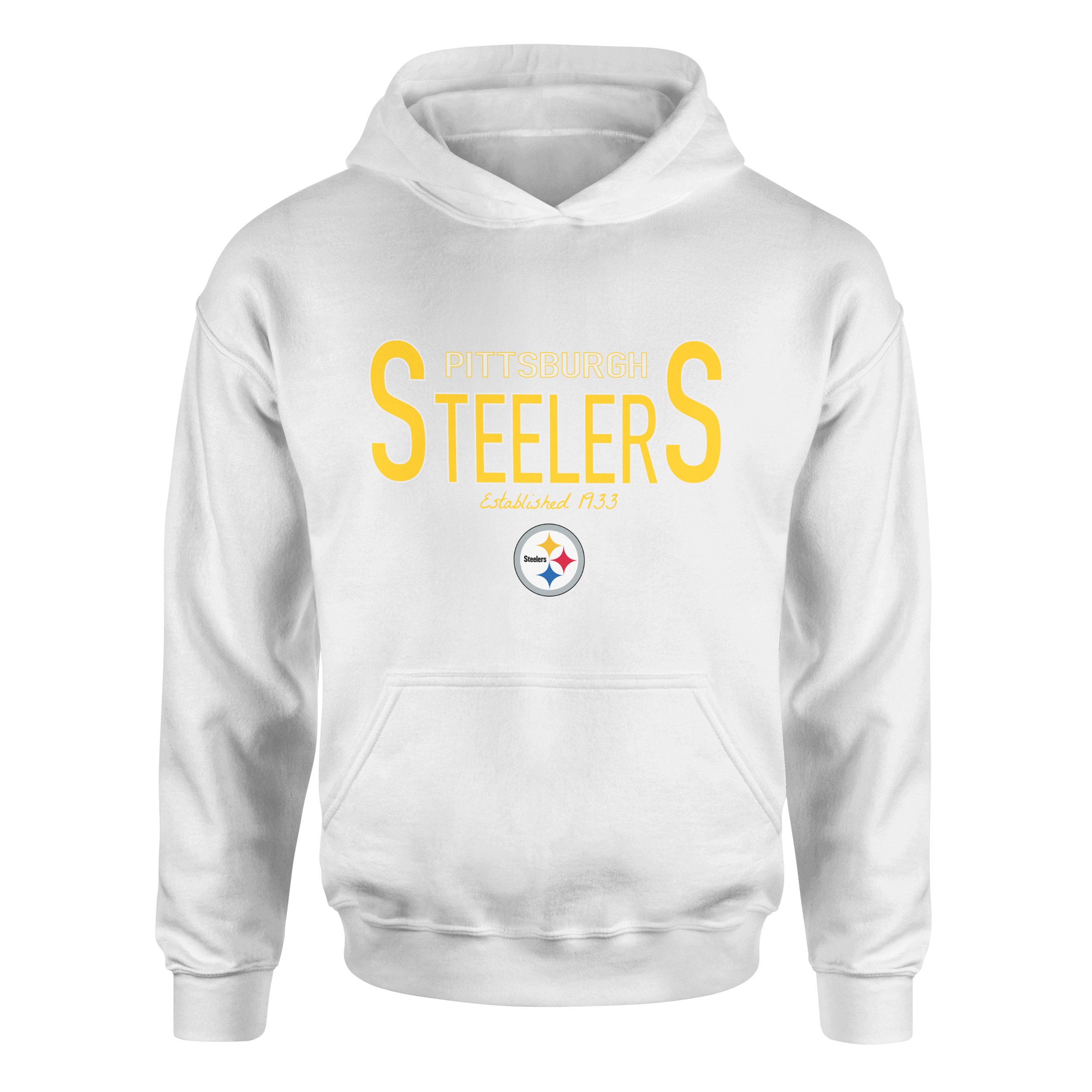 Pittsburgh Steelers Established 1933 Hoodie L - Beyaz