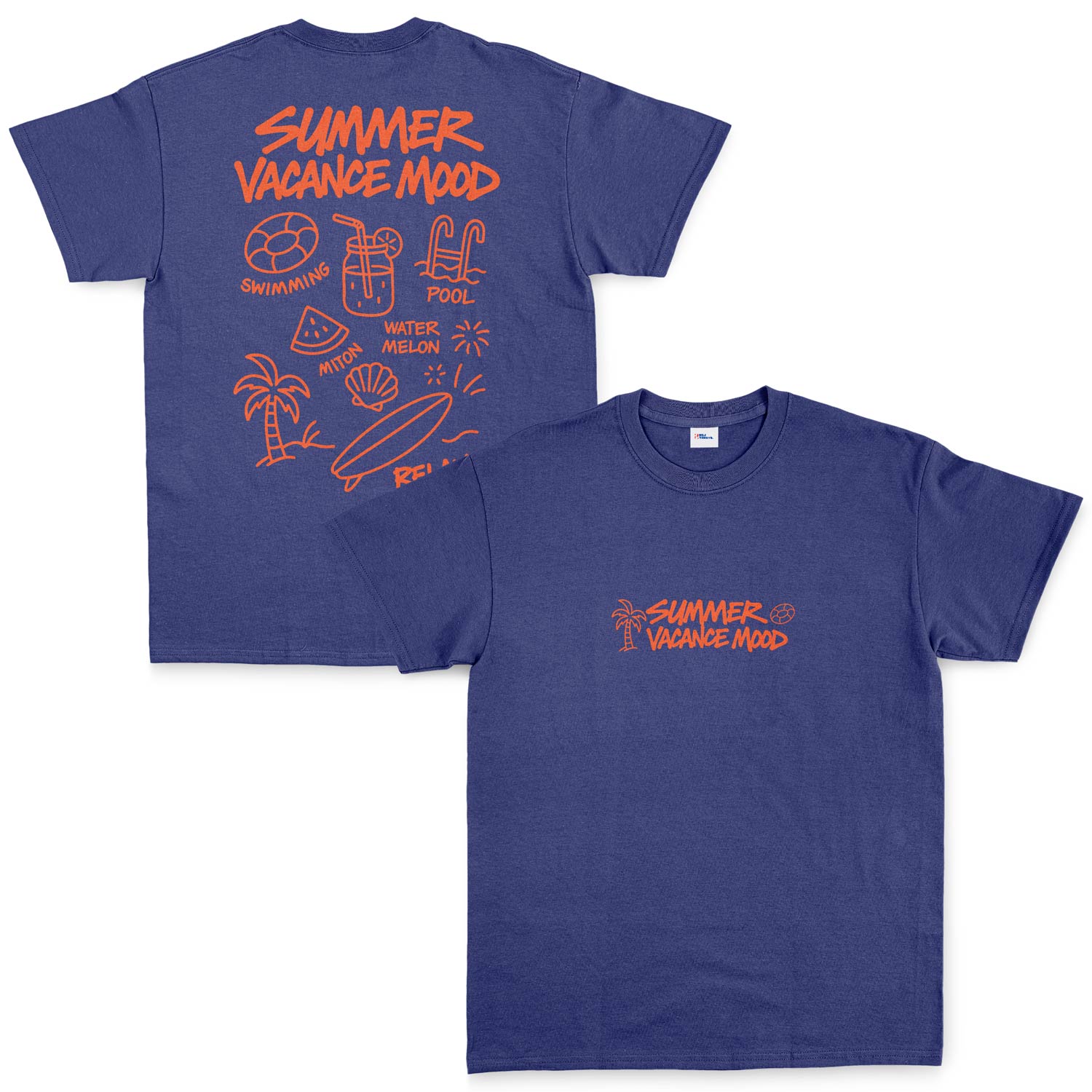 Summer Vacance Mood Tişört XL - İndigo Mavisi