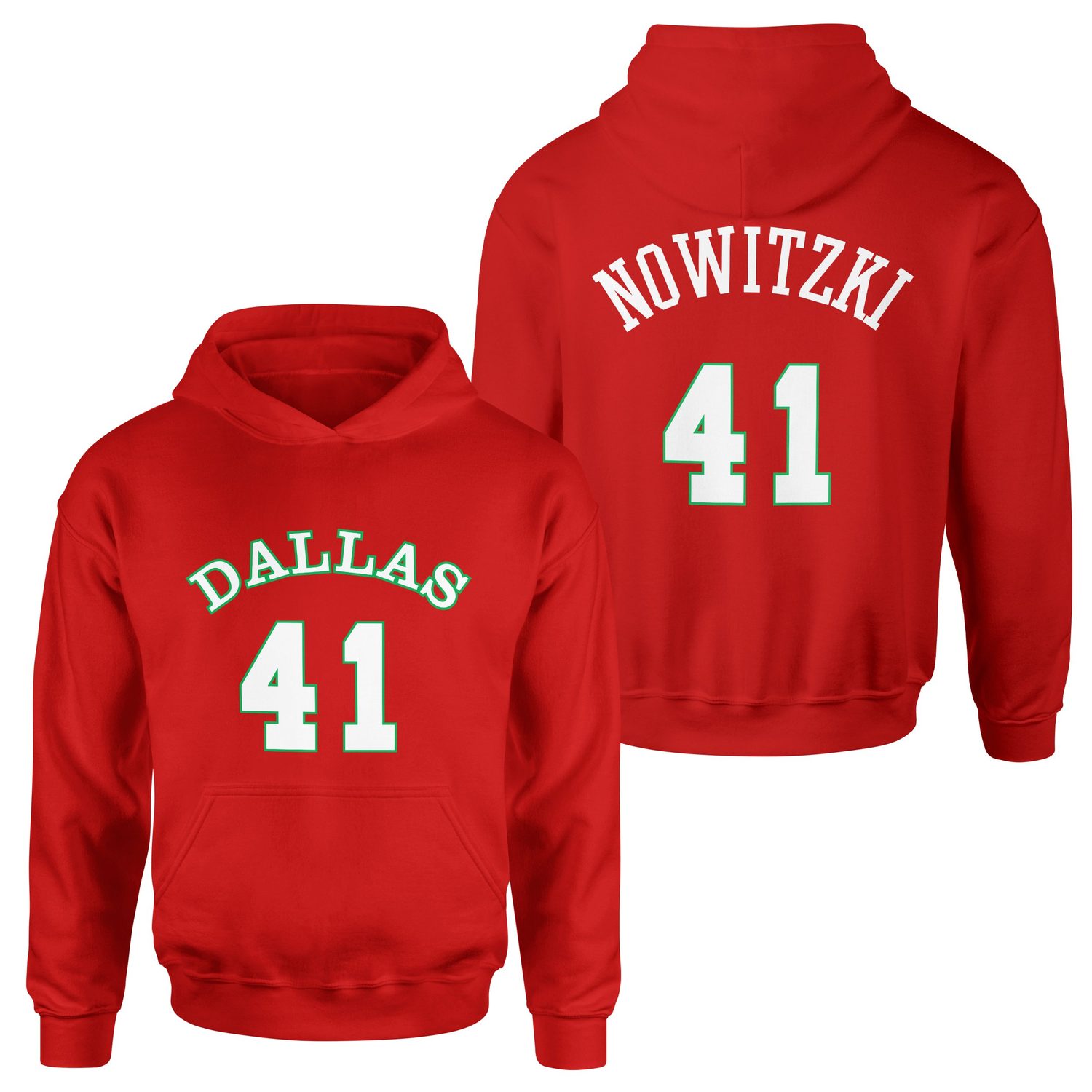 Dirk Nowitzki 41 Forma Hoodie M - Kırmızı
