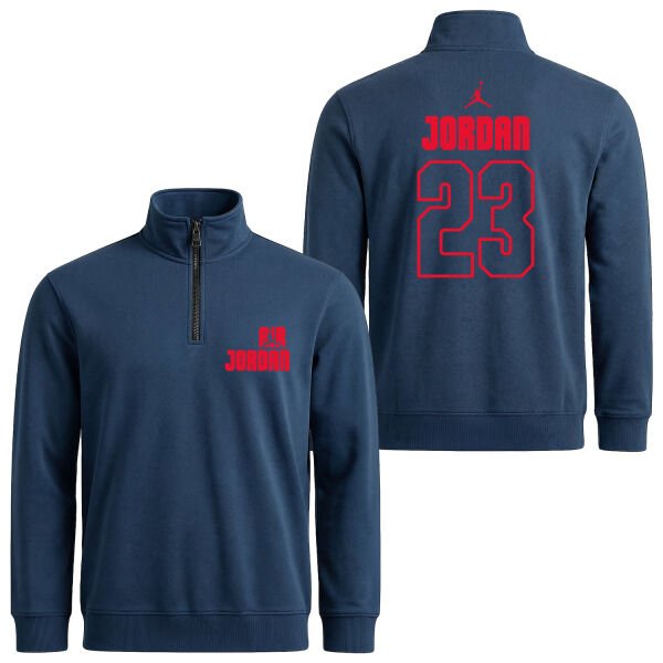 Air Jordan Block 23 Yarım Fermuarlı Sweatshirt XL - İndigo Mavisi