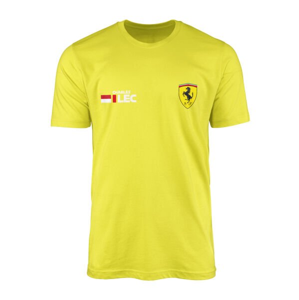 Charles Leclerc Ferrari Name Tag Tişört XXL - Sarı