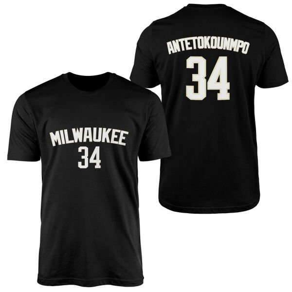 Giannis Antetokounmpo Milwaukee Forma Tişört XL - Siyah
