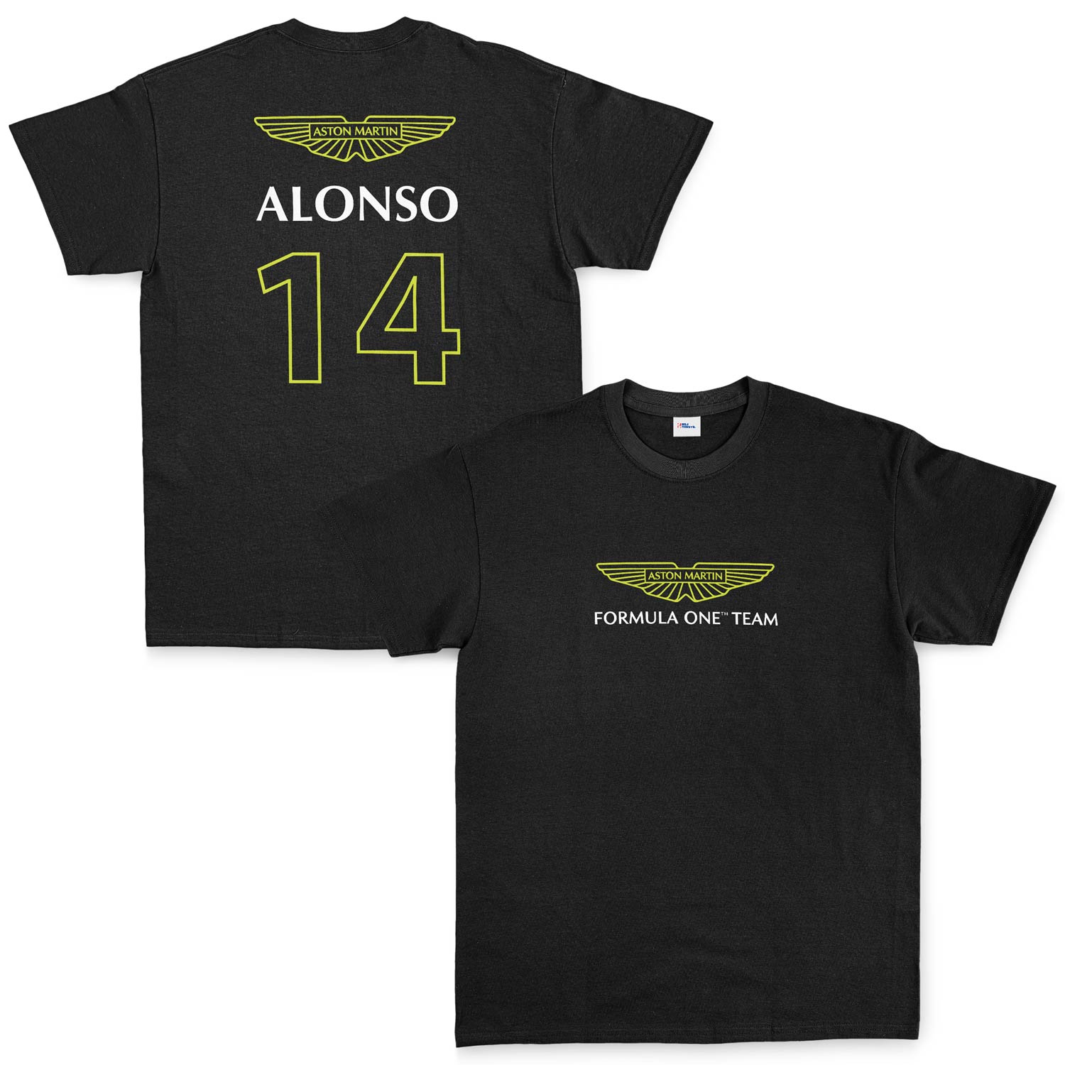 Fernando Alonso | Aston Martin Basic Tişört S - Siyah