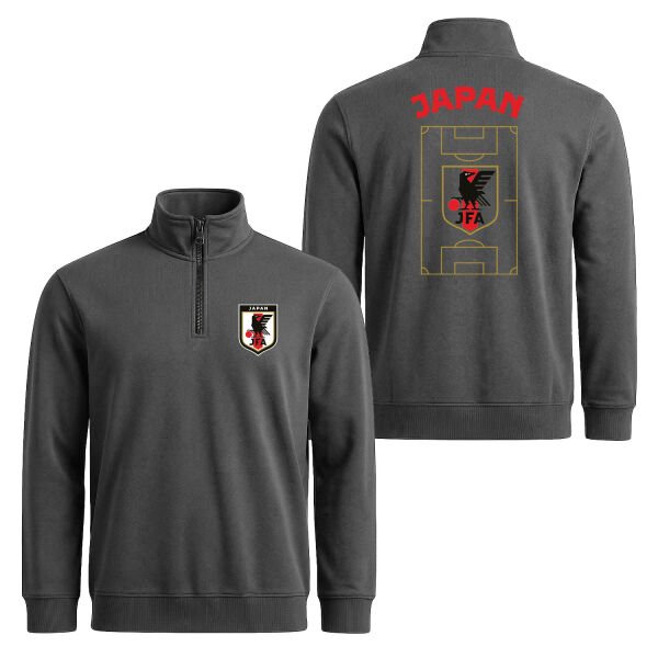 Japonya Dünya Kupası 2026 Yarım Fermuarlı Sweatshirt L - Füme