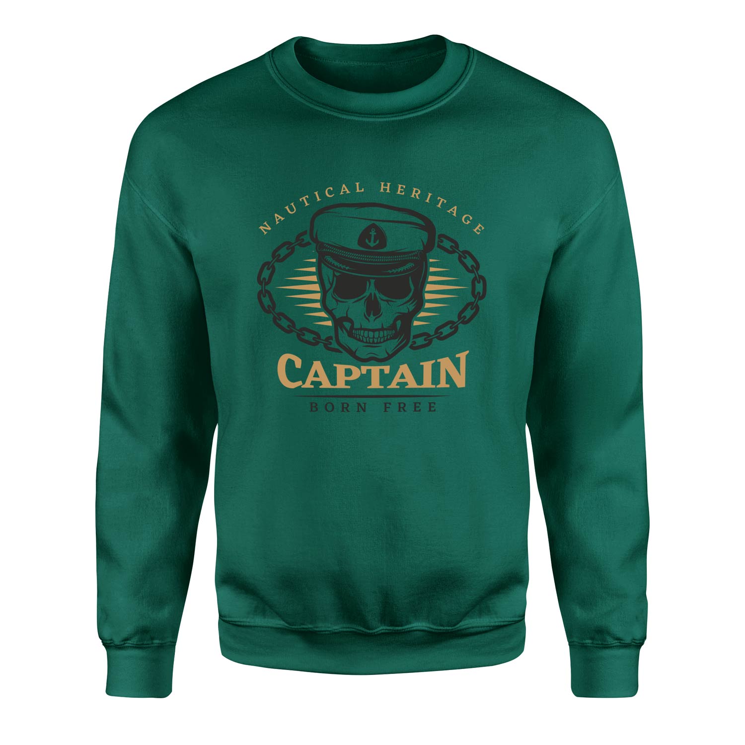 Captain Denizci Sweatshirt M - Nefti Yeşili