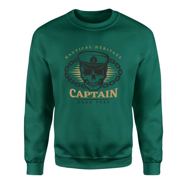Captain Denizci Sweatshirt M - Nefti Yeşili