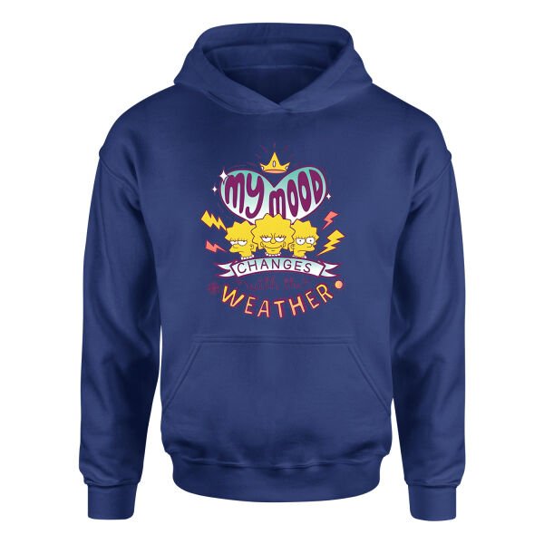 my mood changes with the weather Hoodie M - İndigo Mavisi