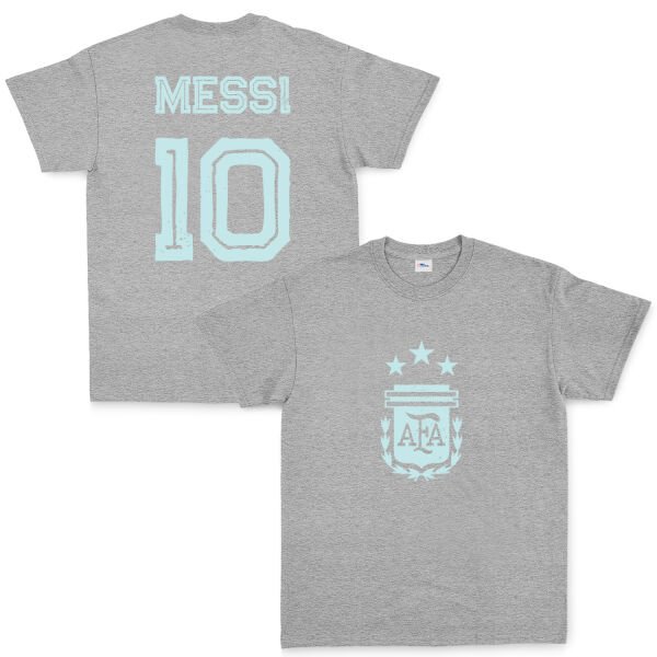 Lionel Messi 10 Argentina Grunge Tişört XL - Gri