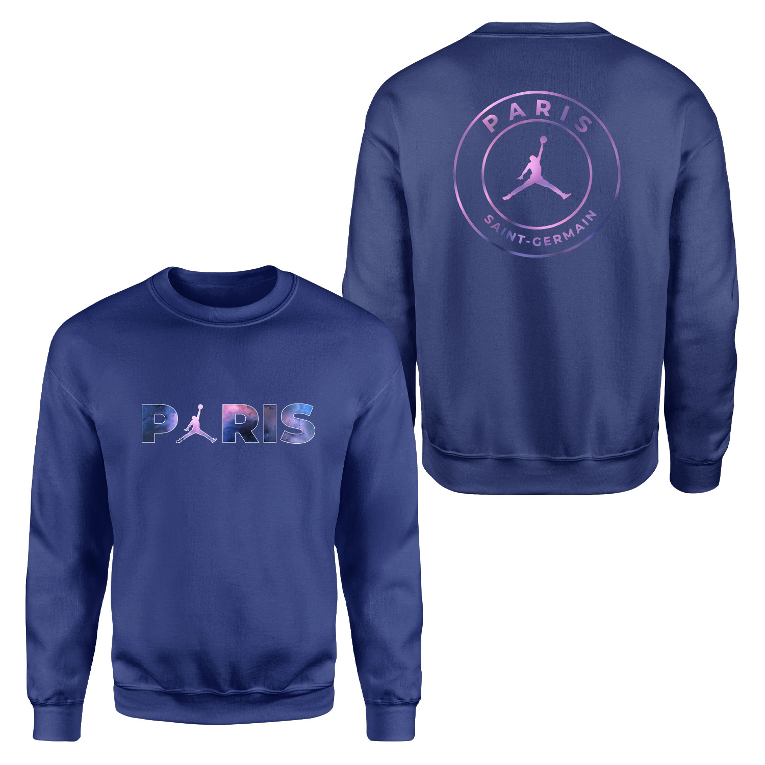 Air Jordan x Paris Saint Germain Space ED Sweatshirt M - İndigo Mavisi