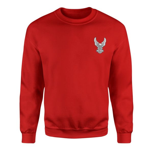 Harley Eagle Sweatshirt S - Kırmızı