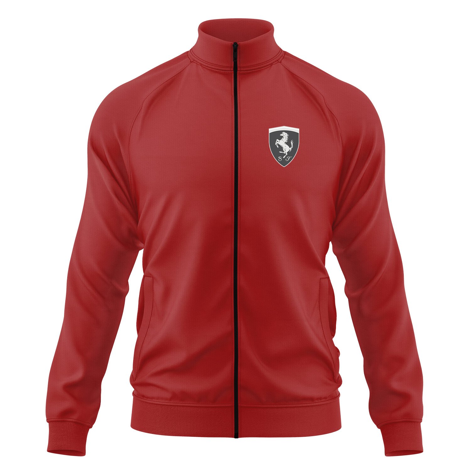 Scuderia Ferrari Muted Black Fermuarlı Sweatshirt M - Kırmızı