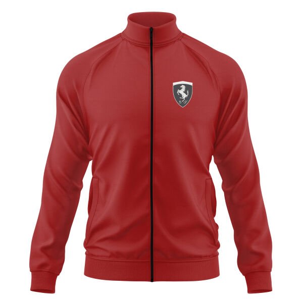 Scuderia Ferrari Muted Black Fermuarlı Sweatshirt M - Kırmızı