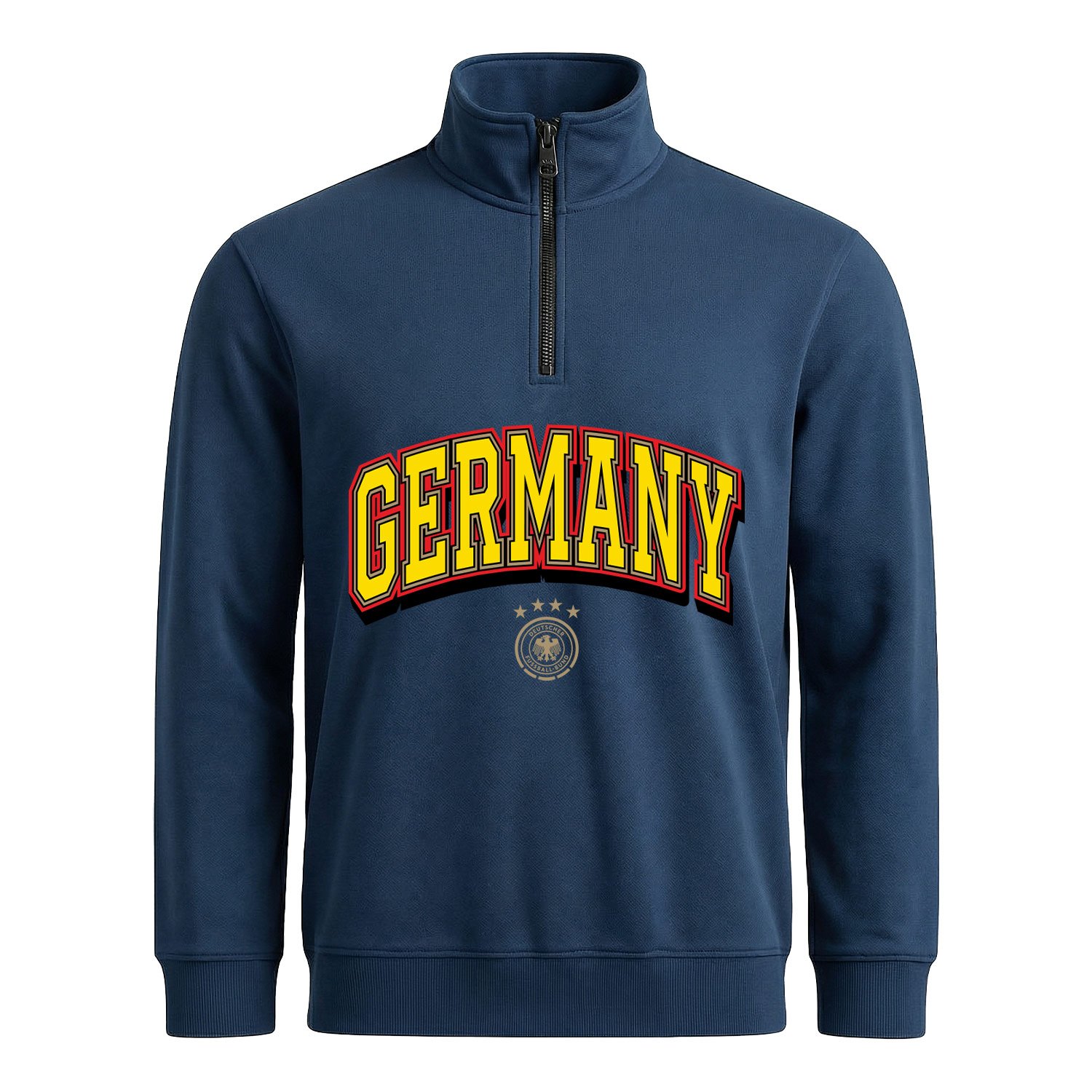Almanya 2026 Varsity Yarım Fermuarlı Sweatshirt XXL - İndigo Mavisi