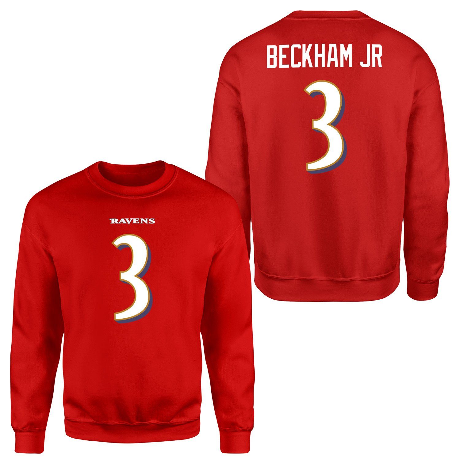 Odell Beckham Jr. Baltimore Ravens Sweatshirt XXL - Kırmızı