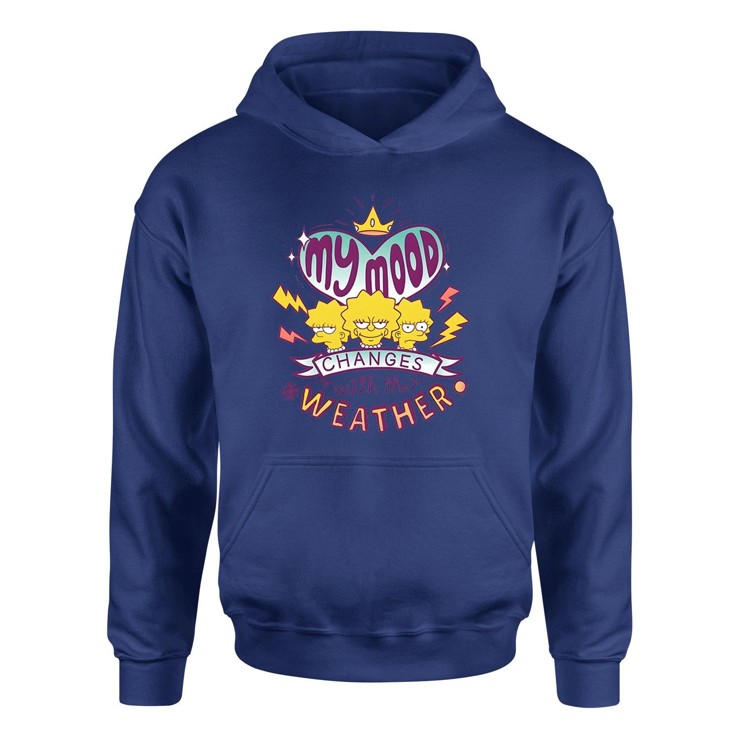 my mood changes with the weather Hoodie L - İndigo Mavisi