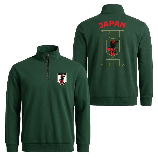 Japonya Dünya Kupası 2026 Yarım Fermuarlı Sweatshirt M - Nefti Yeşili