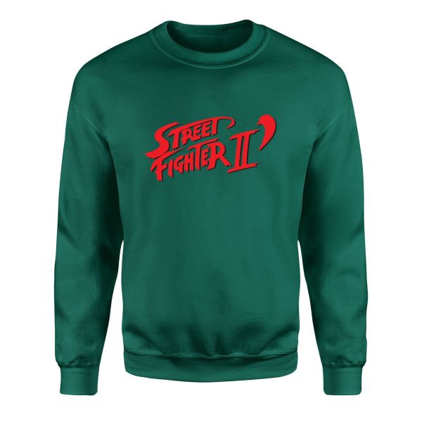 Street Fighter II Sweatshirt L - Nefti Yeşili
