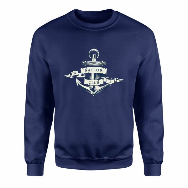 Sailor Club Denizci Tasarımlı Sweatshirt XL - Lacivert