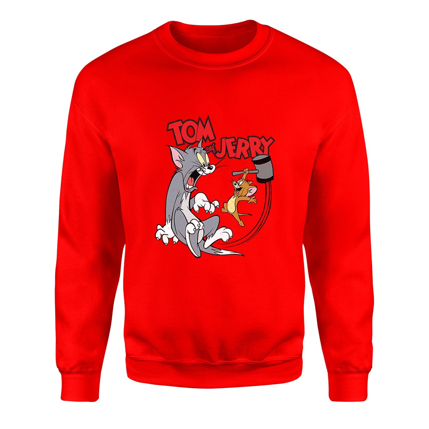 Tom And Jerry Grunge Sweatshirt L - Kırmızı