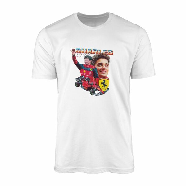 Charles Leclerc Tişört XXL - Beyaz