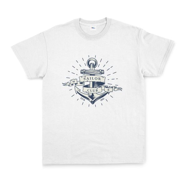 Sailor Club Denizci Tasarımlı Tişört XL - Beyaz