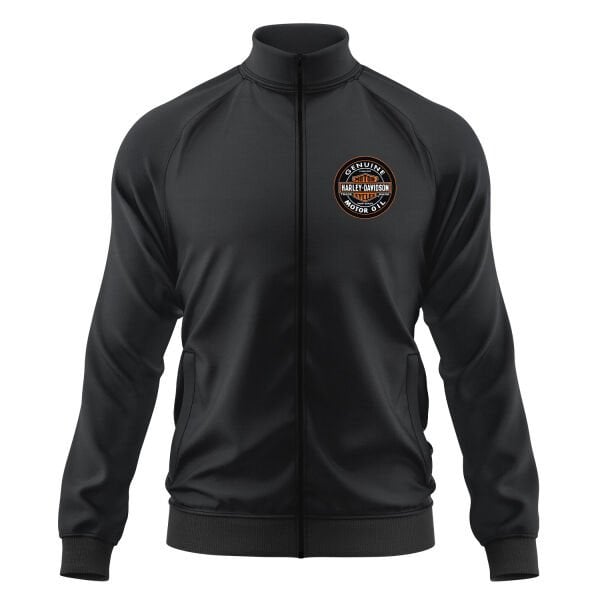 HD Motor Oil Badge Fermuarlı Sweatshirt
