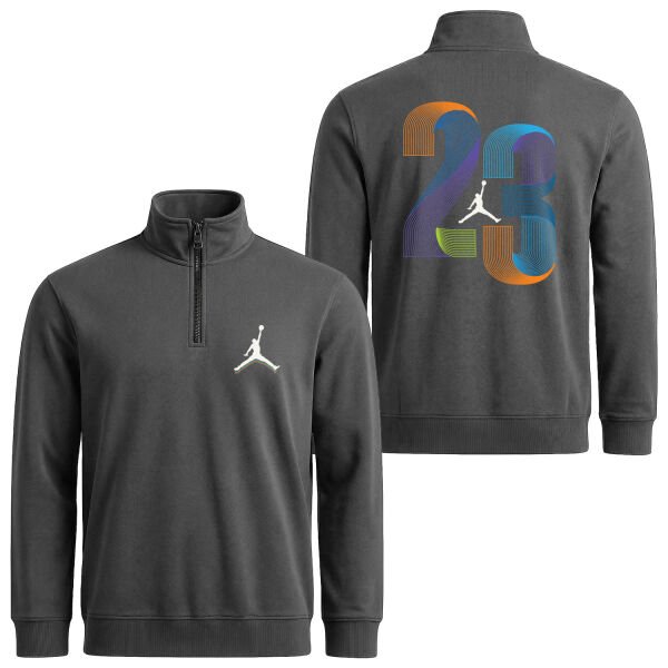 Air Jordan LC Yarım Fermuarlı Sweatshirt S - Füme