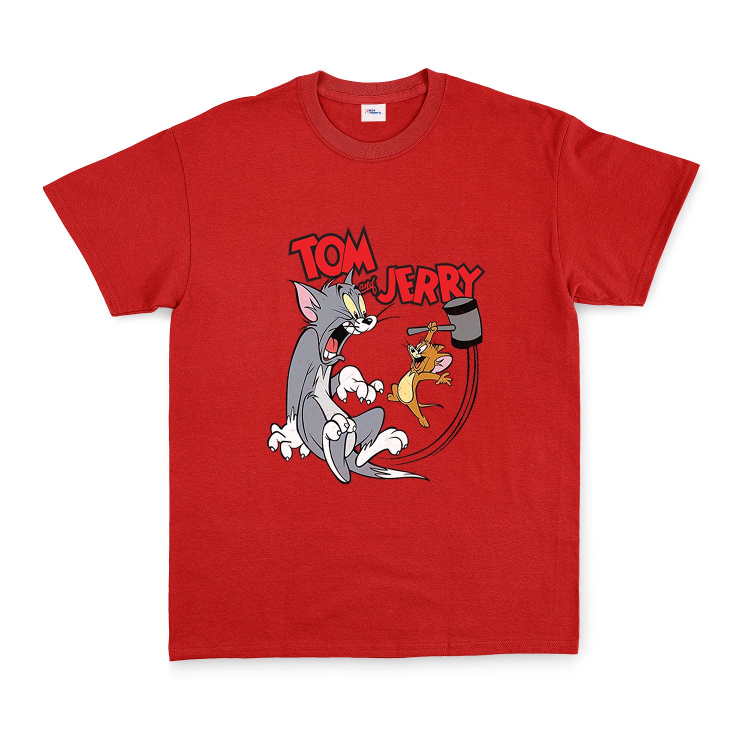 Tom And Jerry Grunge Tişört XL - Kırmızı