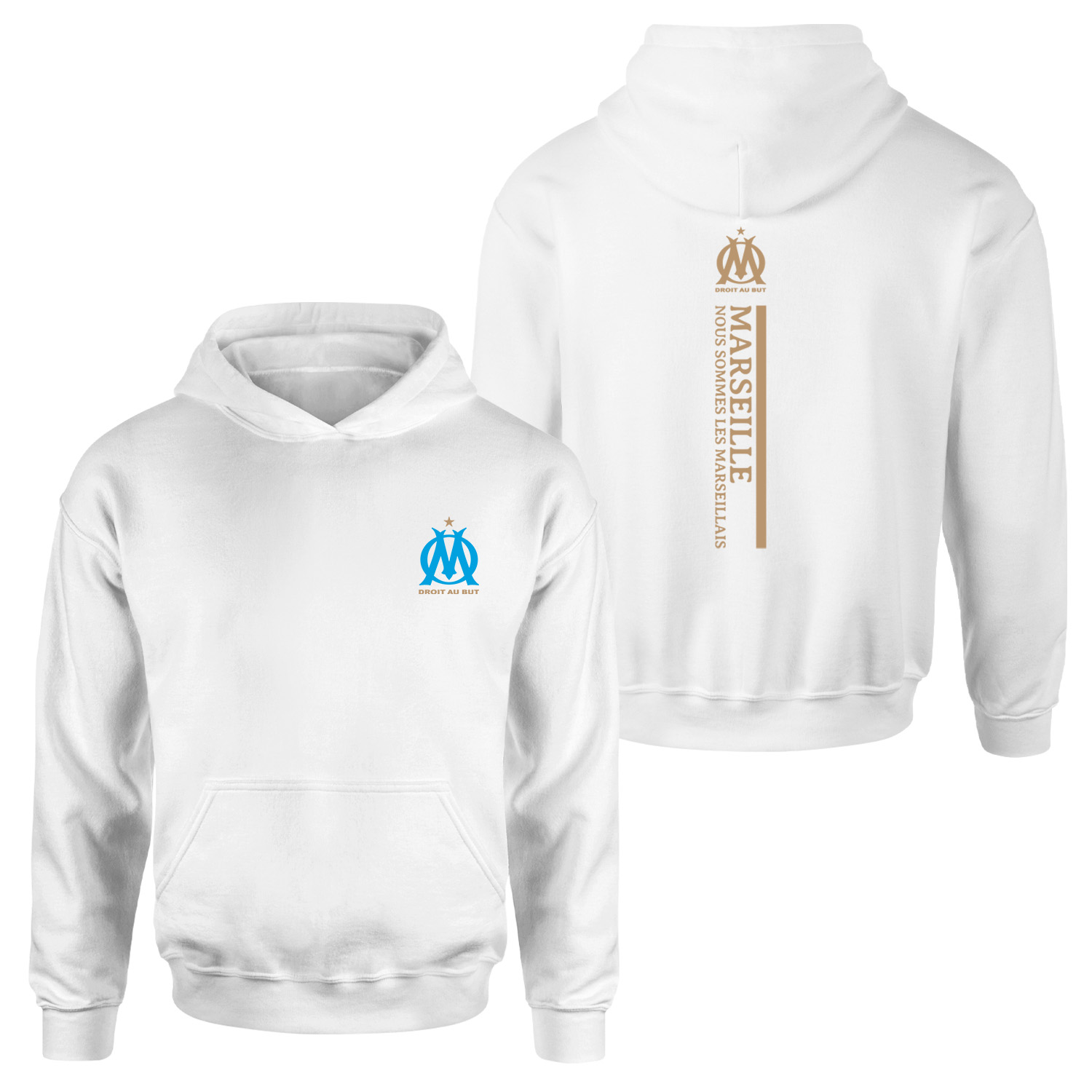 Olympique Marseille Hoodie XL - Beyaz