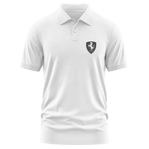 Scuderia Ferrari Muted Black Polo Tişört S - Beyaz