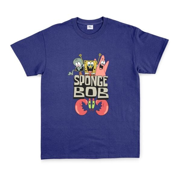 Sünger Bob Tişört L - İndigo Mavisi | OUTLET