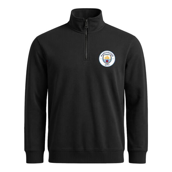 Manchester City Yarım Fermuarlı Sweatshirt S - Siyah