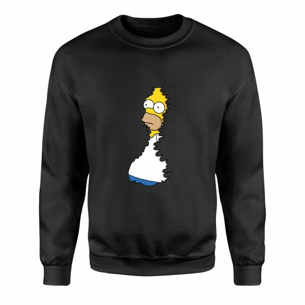Homer in Hedges | The Simpsons Sweatshirt S - Siyah