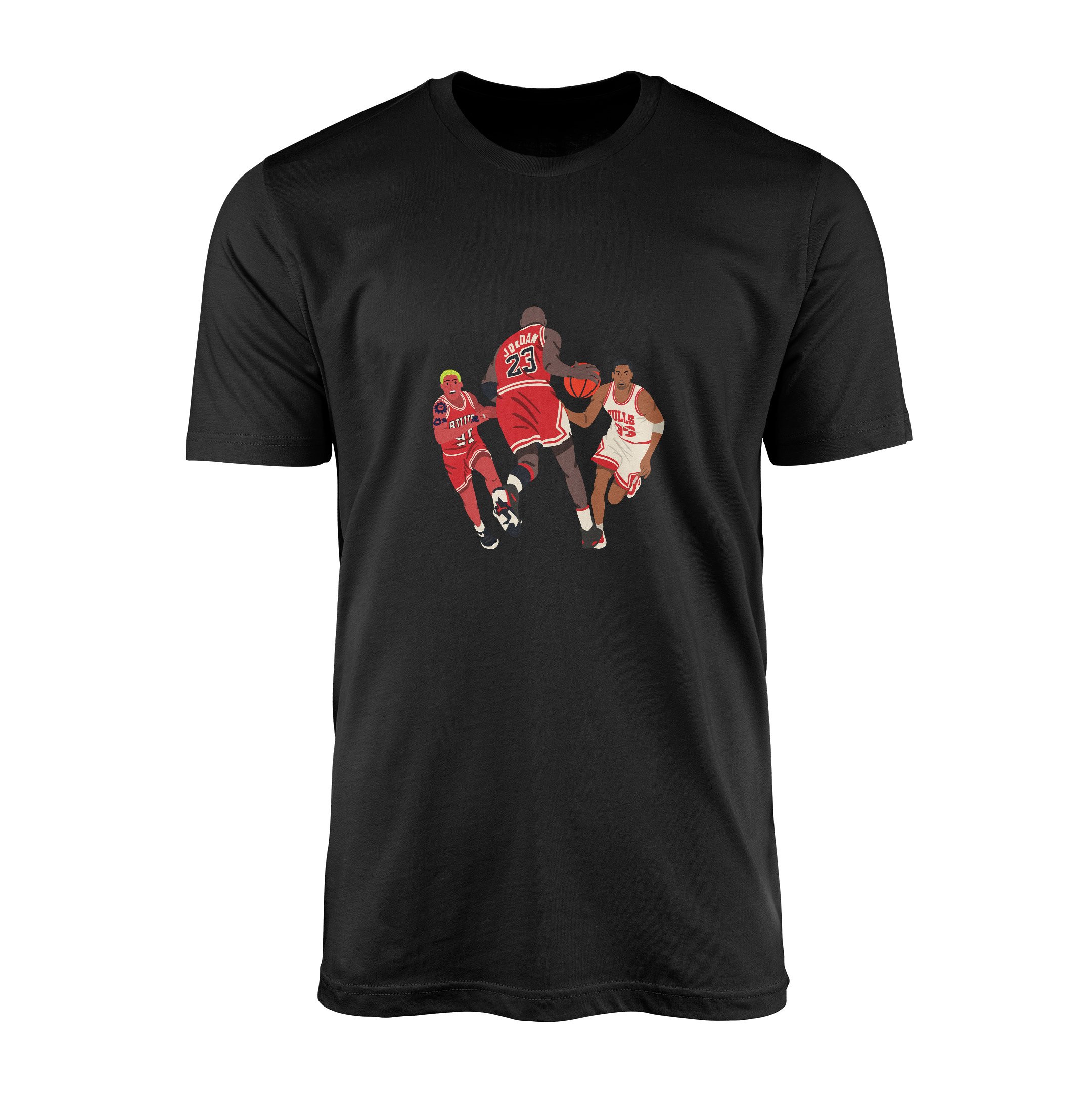 Jordan, Pippen, Rodman Tişört M - Siyah