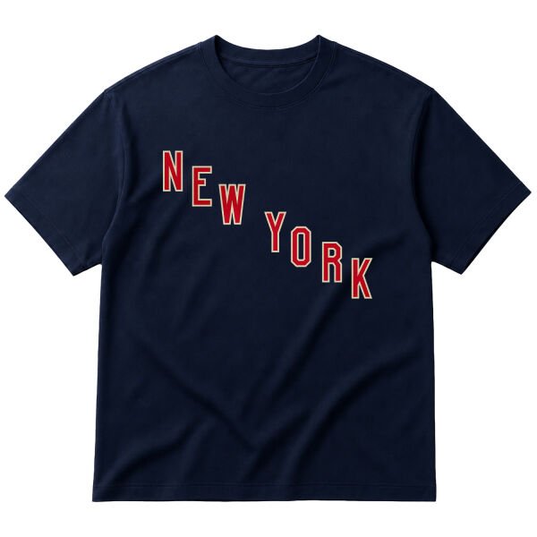New York Rangers Shield Oversize Tişört M - İndigo Mavisi