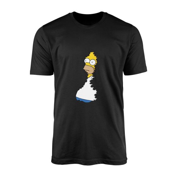 Homer in Hedges | The Simpsons Tişört S - Siyah