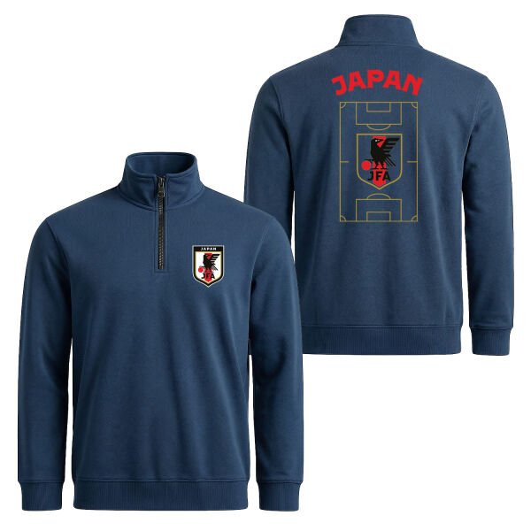 Japonya Dünya Kupası 2026 Yarım Fermuarlı Sweatshirt L - İndigo Mavisi