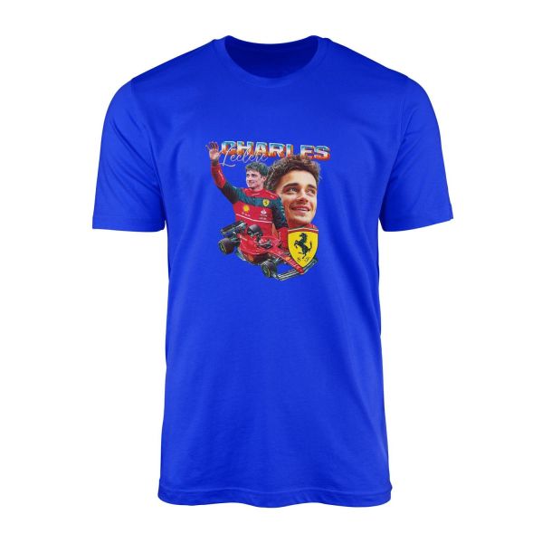 Charles Leclerc Tişört M - Mavi