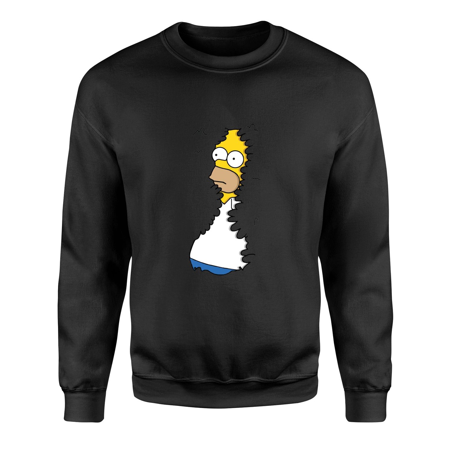 Homer in Hedges | The Simpsons Sweatshirt M - Siyah